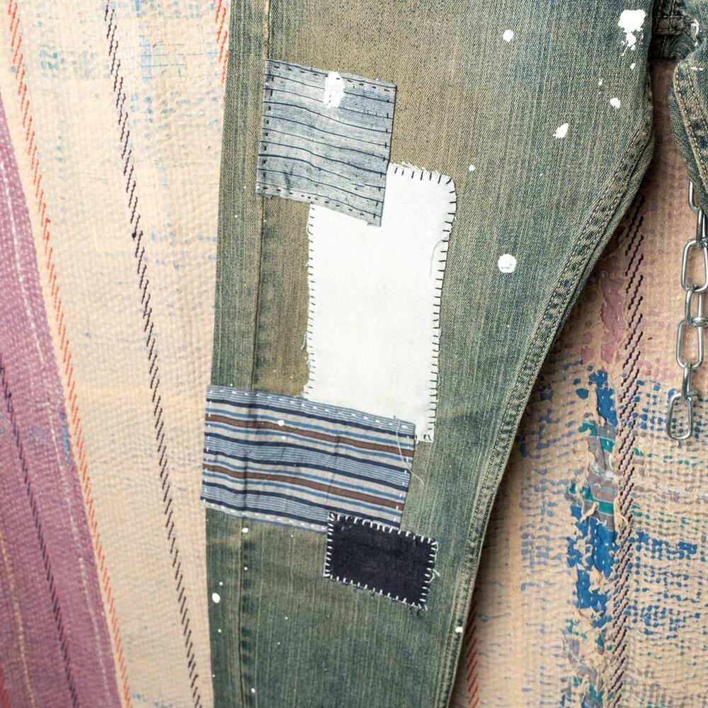 Custom levis 505 patchwork jeans - Picture 3 of 5